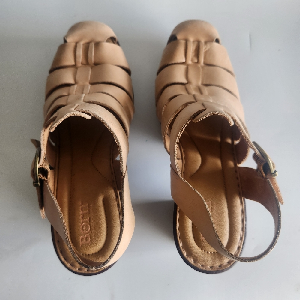 NWT  BORN Hartley Platform Sandals Natural Tan Size 11 - Picture 12 of 15